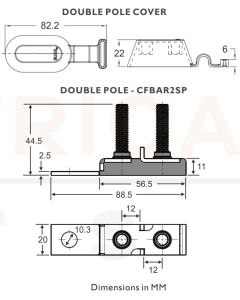 Bussmann 300A Battery Mounted Marine Rated Battery Fuse Bar Double Pole Kit