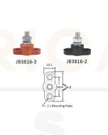 Bussmann JB3816-2 Stud Junction Block Black 250A