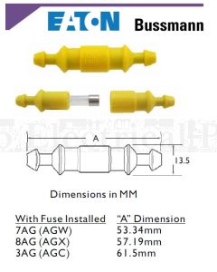 Bussmann Cartridge Fuseholder Inline 30A 32V To Suit 6.3 x 22-32 mm 